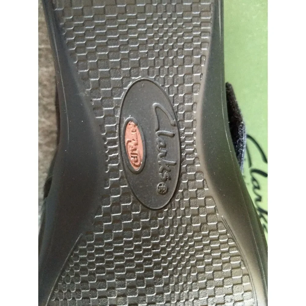 Clarks Artisan Black Suede Shoes Embrace Joy Wedge Women 9M Active Air NIB‎ NEW
